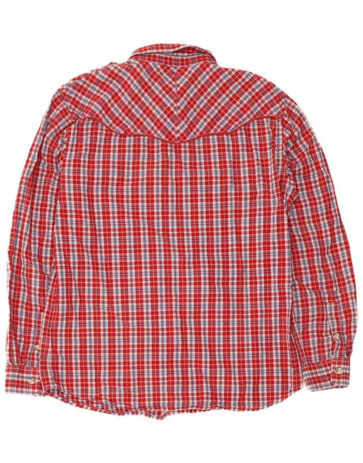 Cămașă Wrangler pentru bărbați, cu formă regulată, XL, bumbac cu carouri roșii