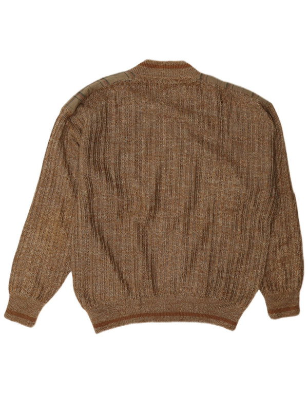 Pulover cardigan reversibil pentru bărbați vintage UK 42 XL Brown Check