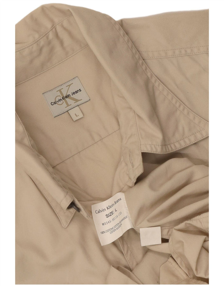 Cămașă pentru bărbați CALVIN KLEIN JEANS Bumbac mare, bej