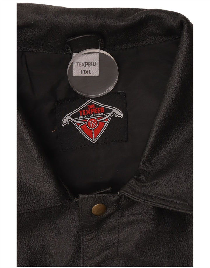Gilet pentru motociclete din piele pentru bărbați Texpeed 10XL, negru