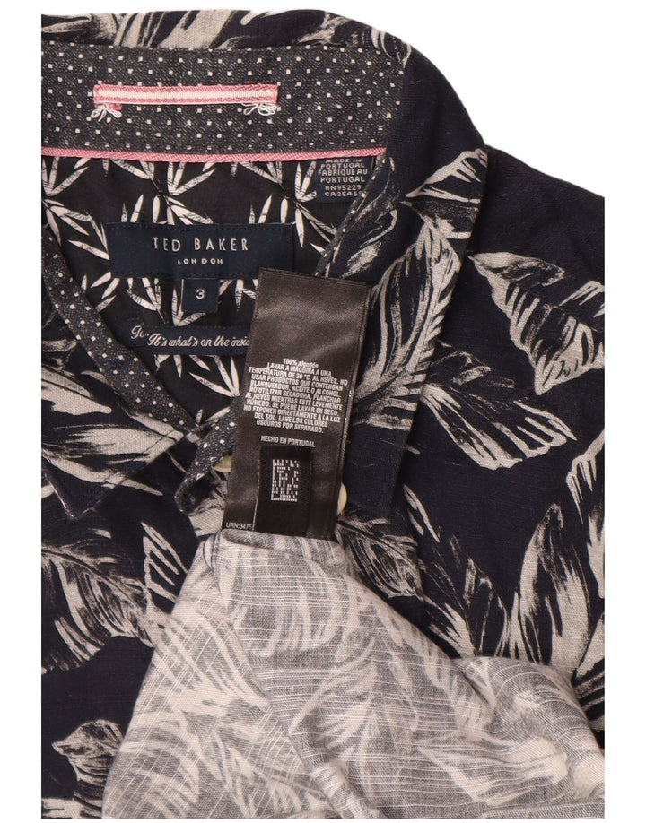 Cămașă cu mânecă scurtă pentru bărbați Ted Baker Mărimea 3, medie, albastru bleumarin, bumbac floral