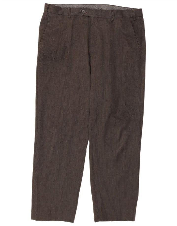 Pantaloni casual pentru bărbați Marks & Spencer, cu croiala normală, L36 L29, maro, poliester