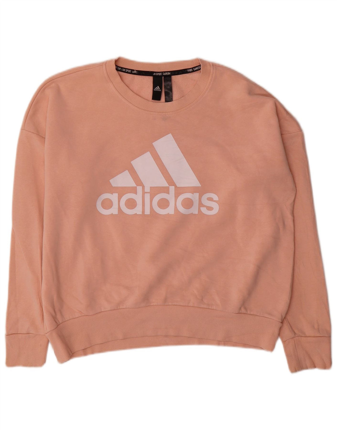 Pulover adidas pentru femei grafic supradimensionat UK 12/14, roz mediu