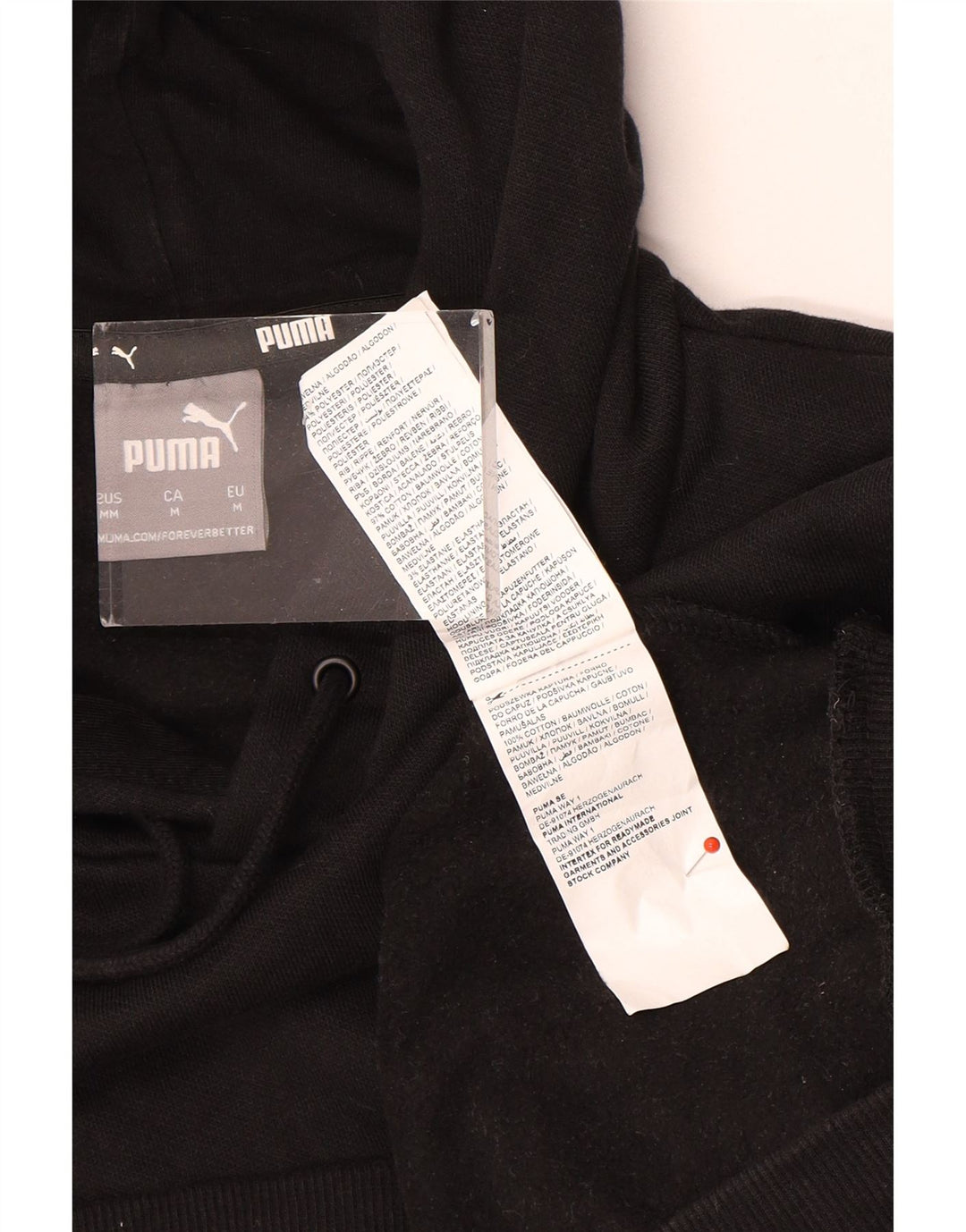 Pulover Puma pentru bărbați, bumbac mediu negru