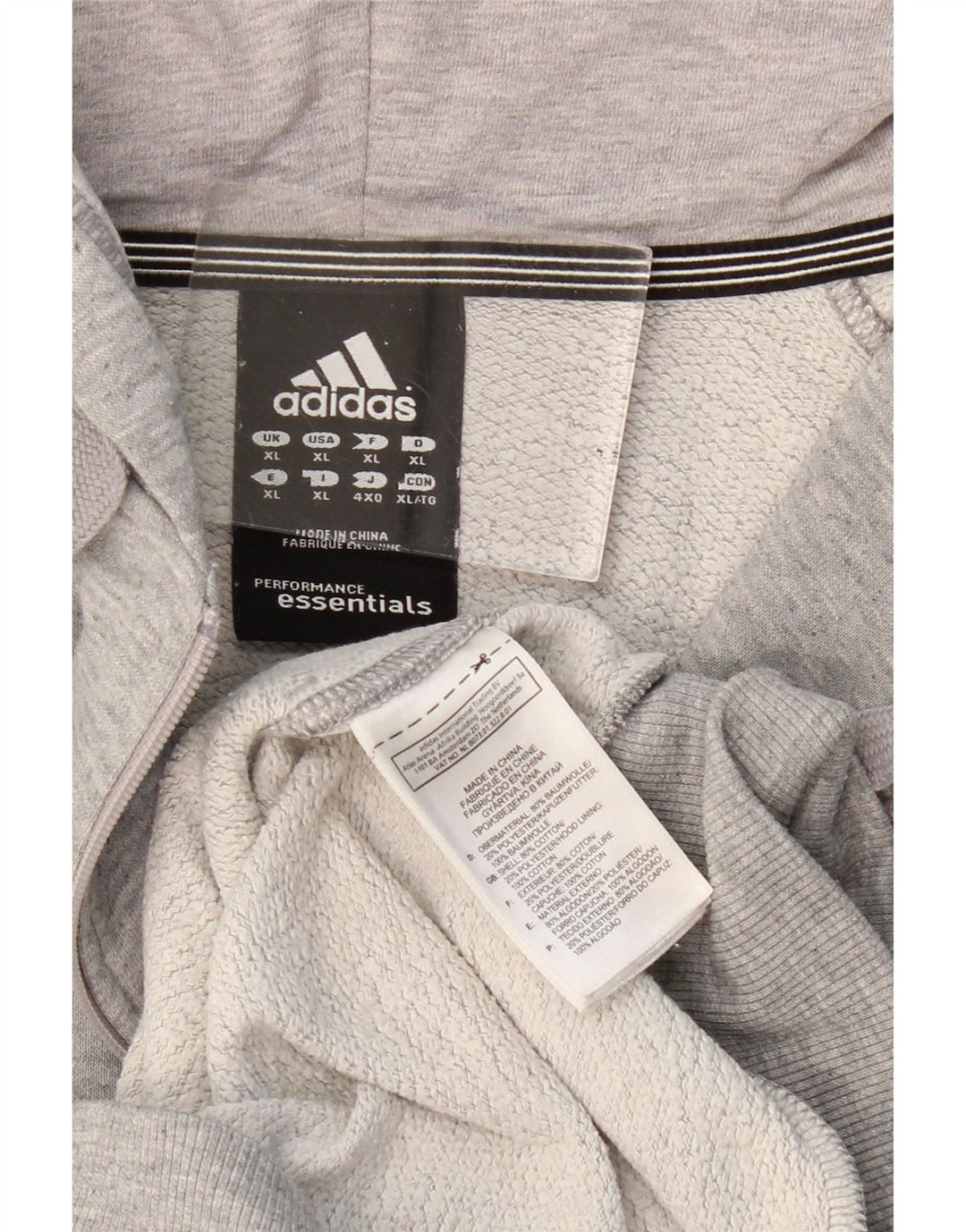 Pulover Adidas pentru bărbați, cu fermoar, XL, bumbac gri
