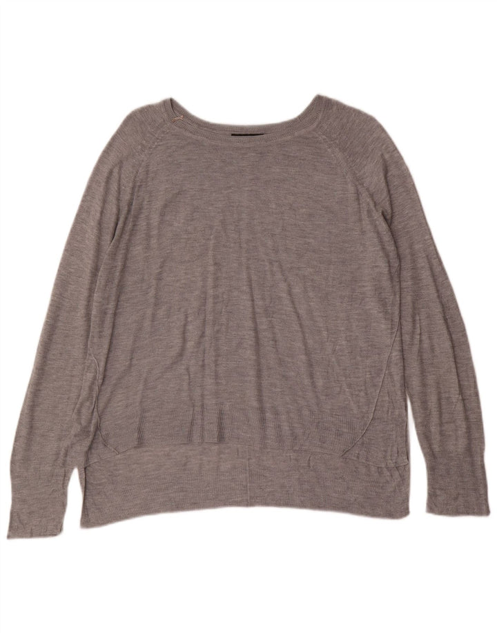 Pulover pentru femeie cu gât de barcă Zara UK 14, gri mediu
