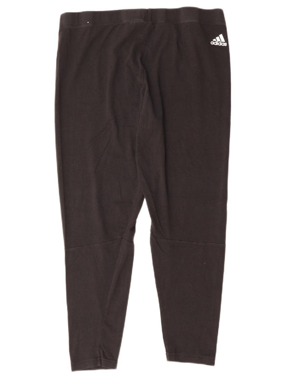 Leggings grafic ADIDAS pentru femei UK 24/26 2XL bumbac negru