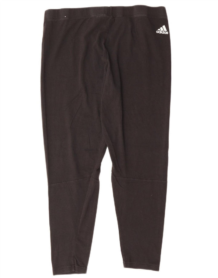 Leggings grafic ADIDAS pentru femei UK 24/26 2XL bumbac negru