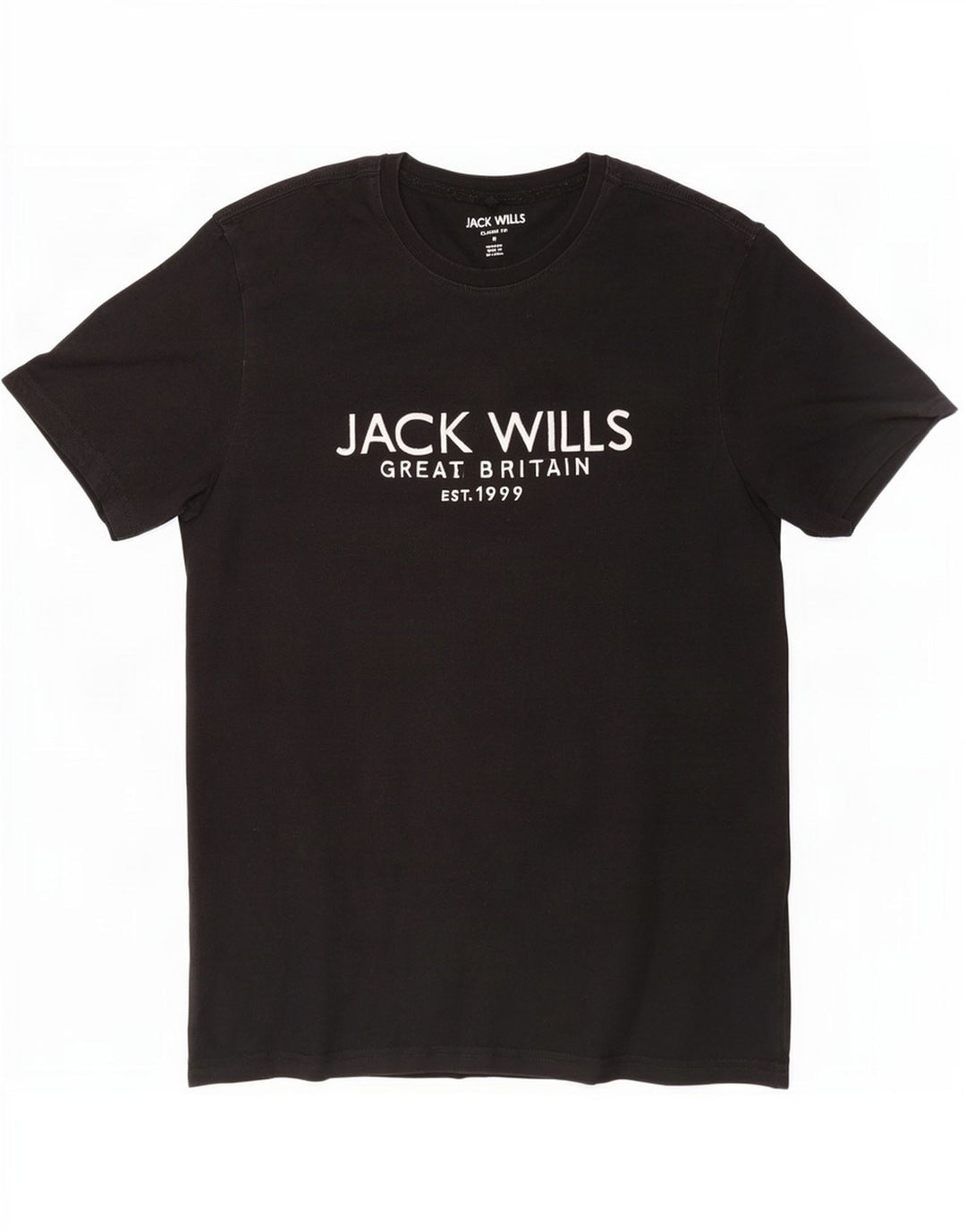 Tricou cu grafică Jack Wills pentru bărbați, cu croiala clasică, top mediu din bumbac negru