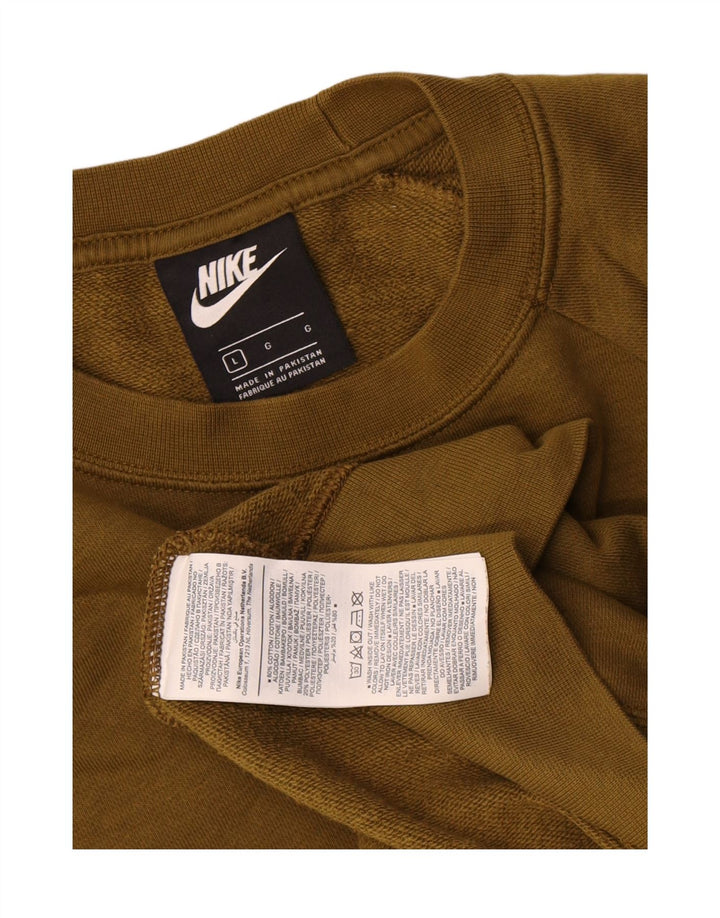 Hanorac pentru bărbați Nike Pulover mare din bumbac kaki