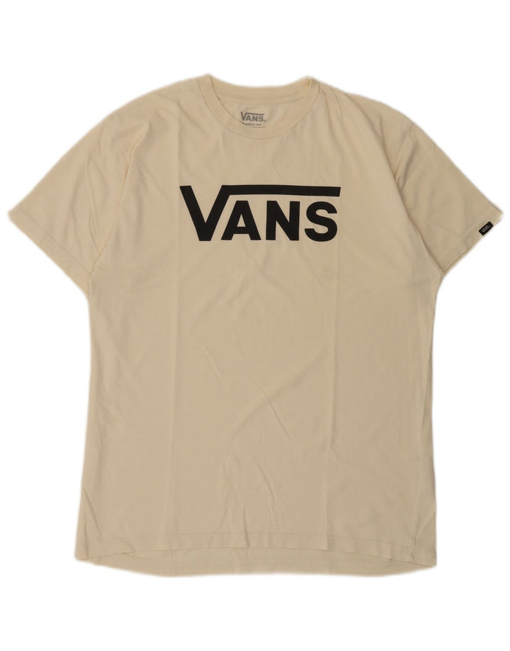 Tricou grafic pentru bărbați Vans Classic Fit Top mediu din bumbac alb