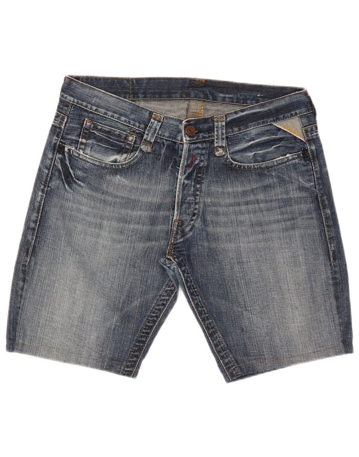 Pantaloni scurți din denim pentru bărbați Replay W34, mare, albastru, bumbac
