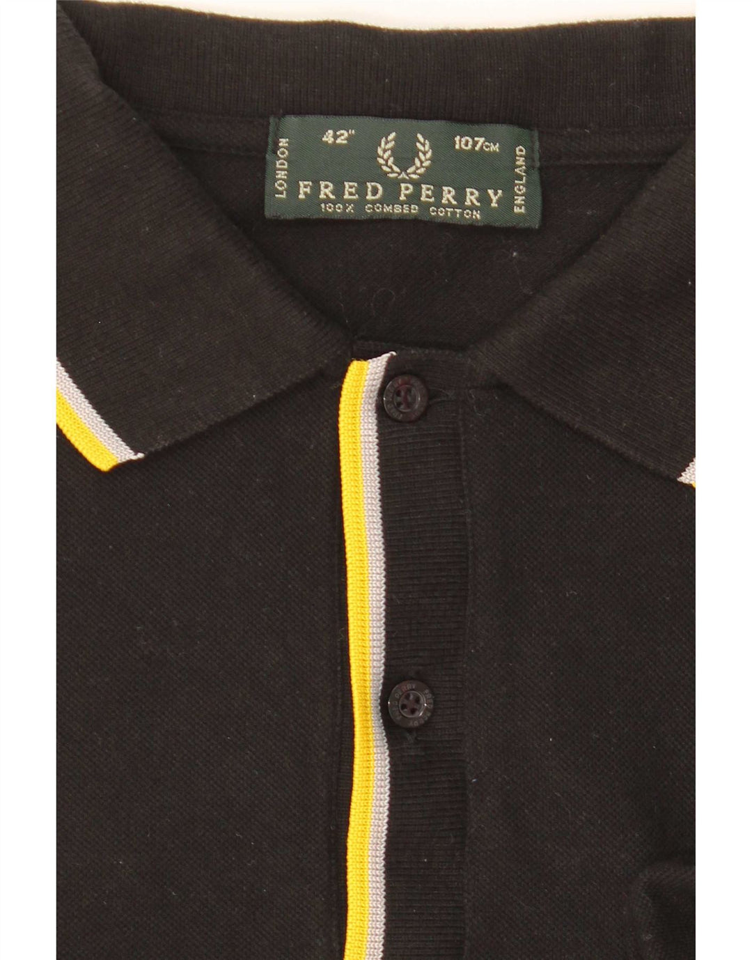Cămașă polo Fred Perry pentru bărbați, bumbac cu dungi negre medii