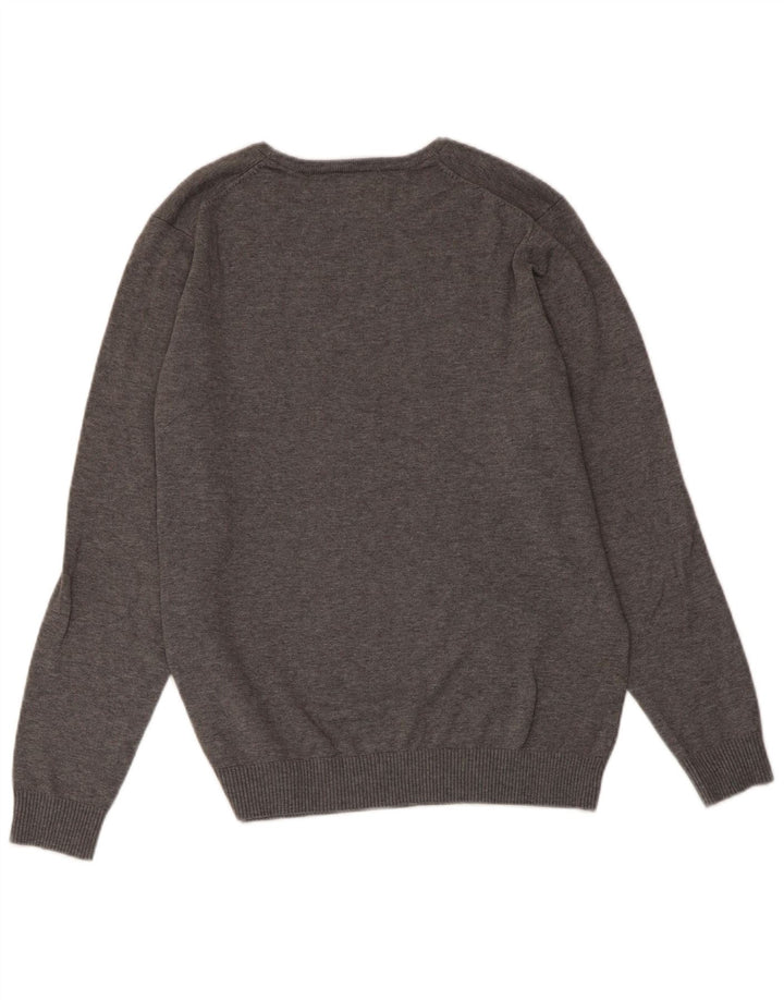 JACK & JONES Pulover croit pentru bărbați, cu gâtul turn, bumbac mediu gri