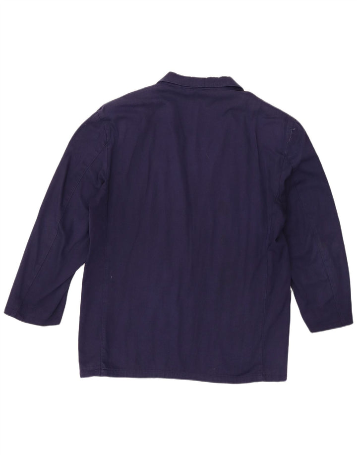 Jachetă pentru bărbați cu fermoar, 2 nasturi, mâneci 3/4, UK 42 XL, bumbac, albastru bleumarin