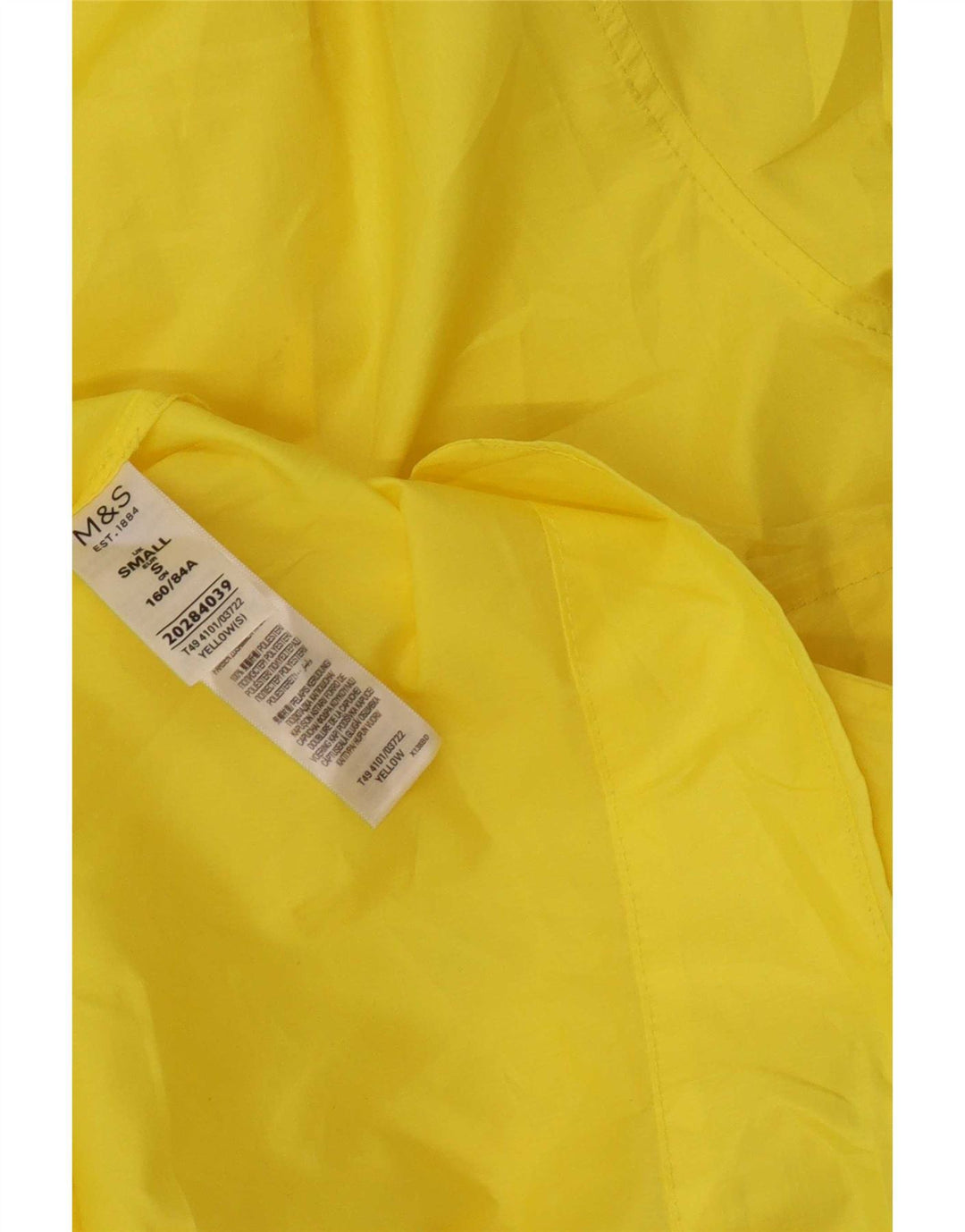 Pelernă de ploaie cu glugă pentru femei Marks & Spencer UK 10 Poliester galben mic