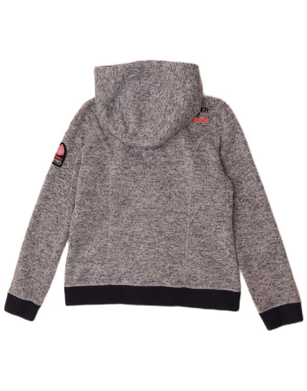 Pulover Superdry pentru bărbați, cu fermoar, UK 14, mare, poliester cu pături albastre
