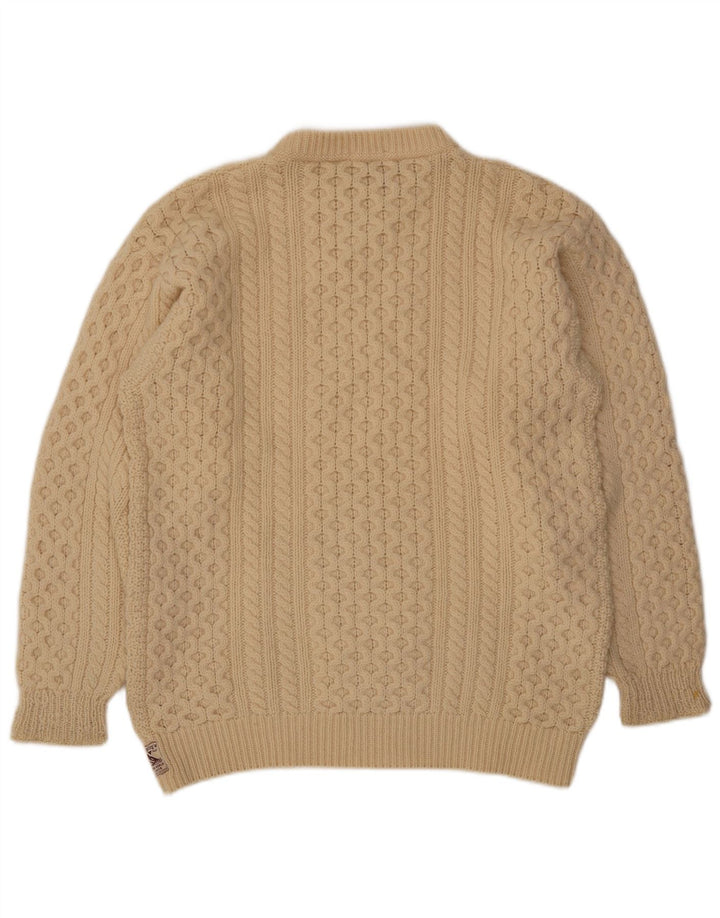 REPLAY Pulover pentru bărbați cu gât roșu XL din lână albă