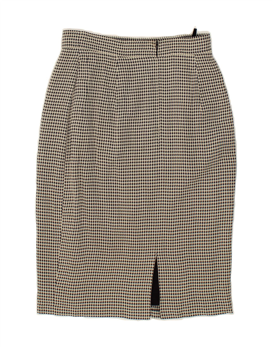 MARLY'S Womens Pencil Skirt IT 42 Medium W28  Black Houndstooth Acetate Vintage Marly's and Second-Hand Marly's from Messina Hembry 