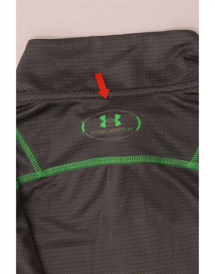 Under Armour pentru bărbați, cu fermoar, cu gât, cu mânecă lungă, mare, gri, poliester, sport