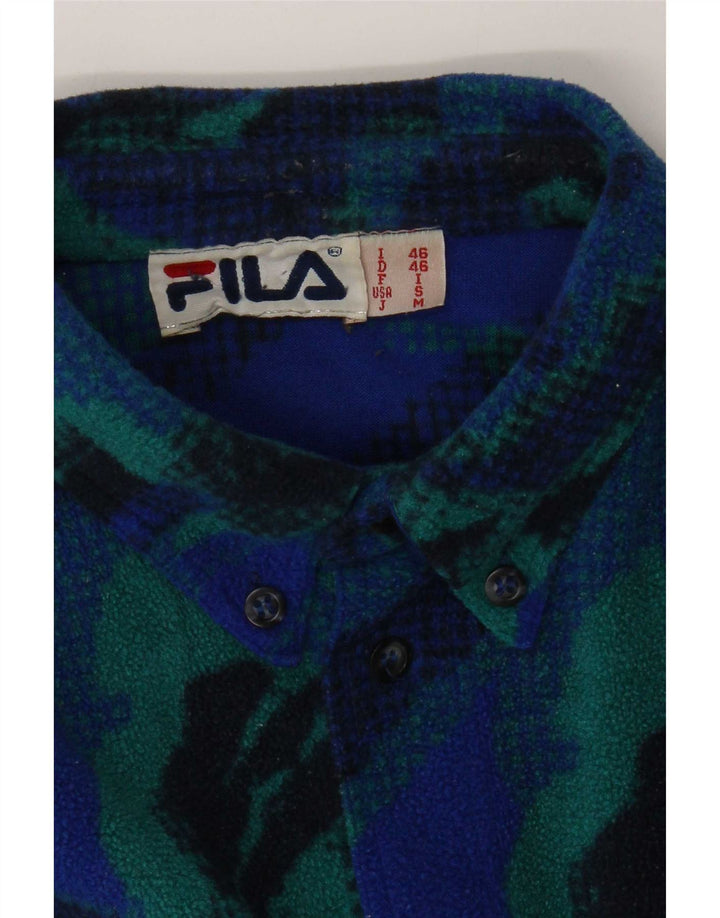 Cămașă Fila Bărbați Abstract Pattern Fleece IT 46 Small Blue