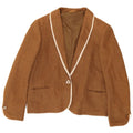 Blazer Vintage pentru femei cu 1 nasture, UK 14, maro mediu, ramie