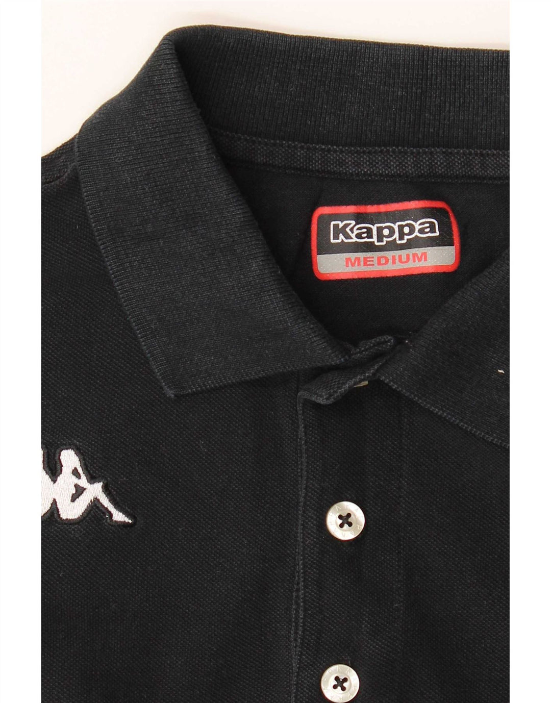 Kappa tricou polo pentru bărbați, bumbac negru mediu