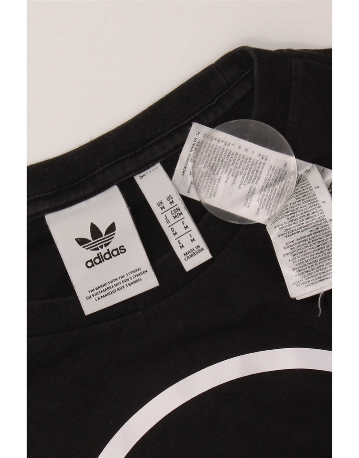 Tricou grafic Adidas pentru bărbați Top mediu negru bumbac
