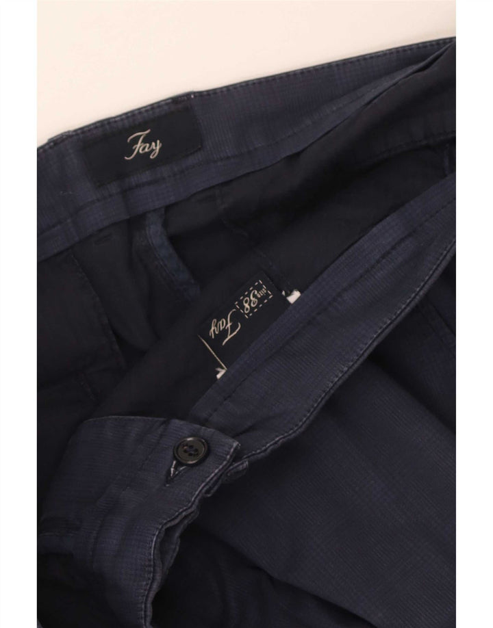 Pantaloni chino slim pentru bărbați Fay L38 L30 bleumarin Check