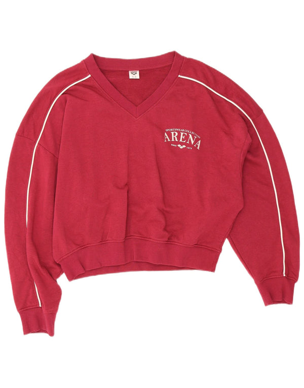 Pulover pentru femei Arena Crop Graphic Pulover UK 18 XL Bordeaux