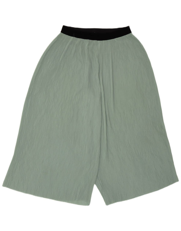 Pantaloni pantaloni tăiați pentru femei Zara UK 16 Large L32 L21 Poliester verde