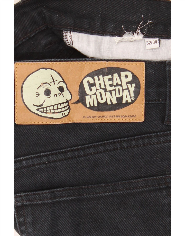 Blugi subțiri pentru bărbați de luni ieftini W32 L34 negri