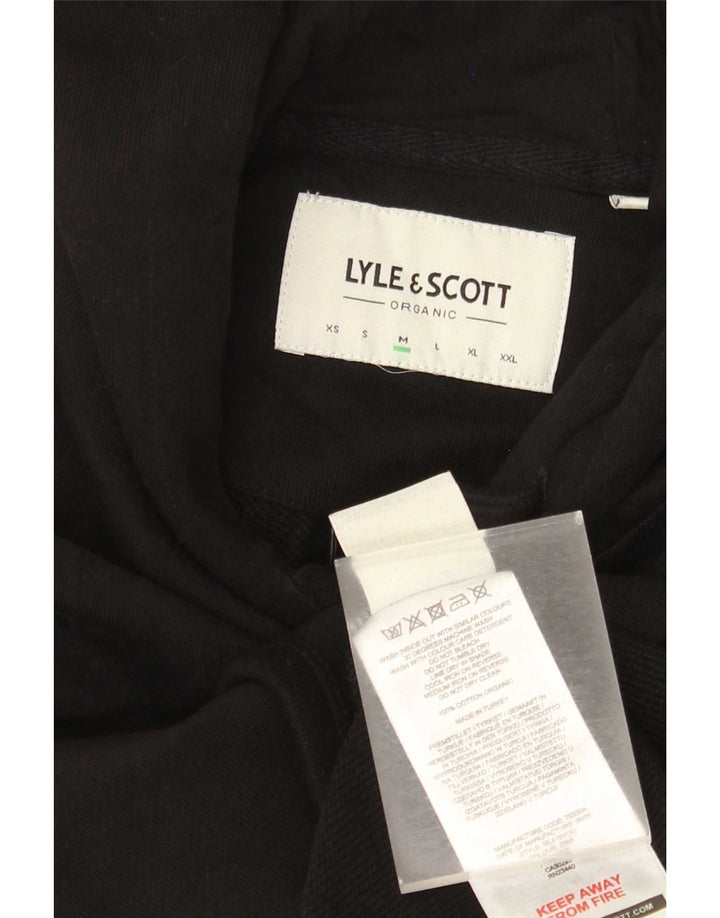 Pulover Lyle & Scott pentru bărbați, bumbac mediu negru