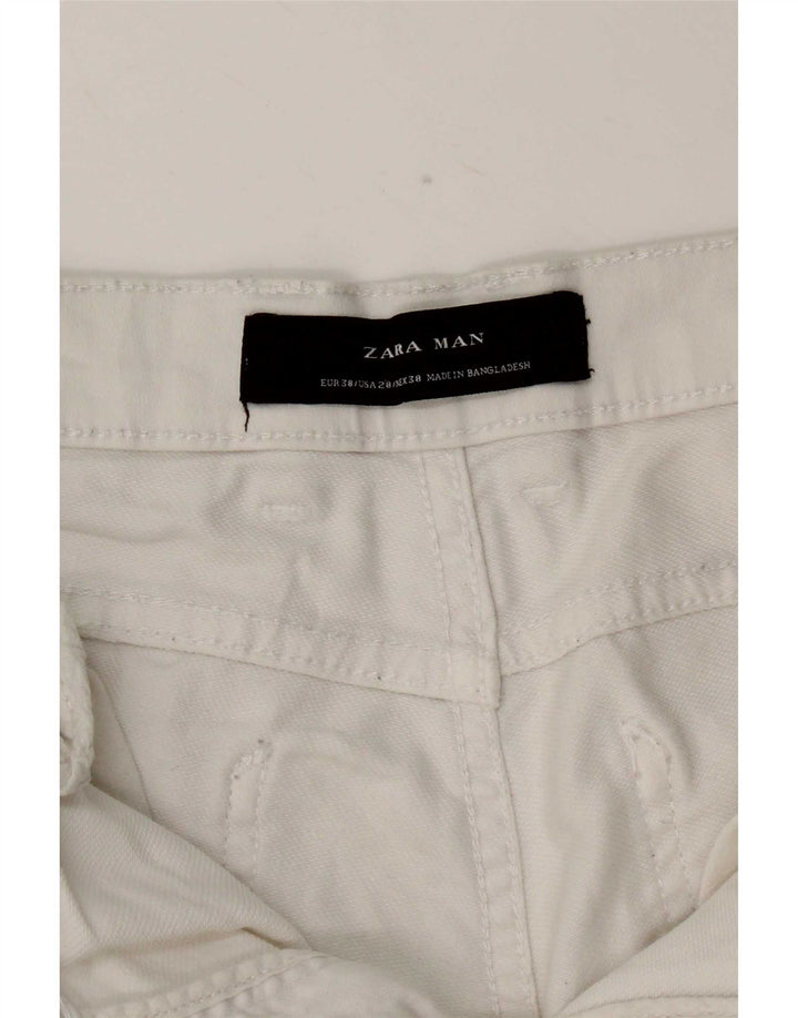 Pantaloni scurți casual pentru bărbați Zara EU 38 Small W30 Alb