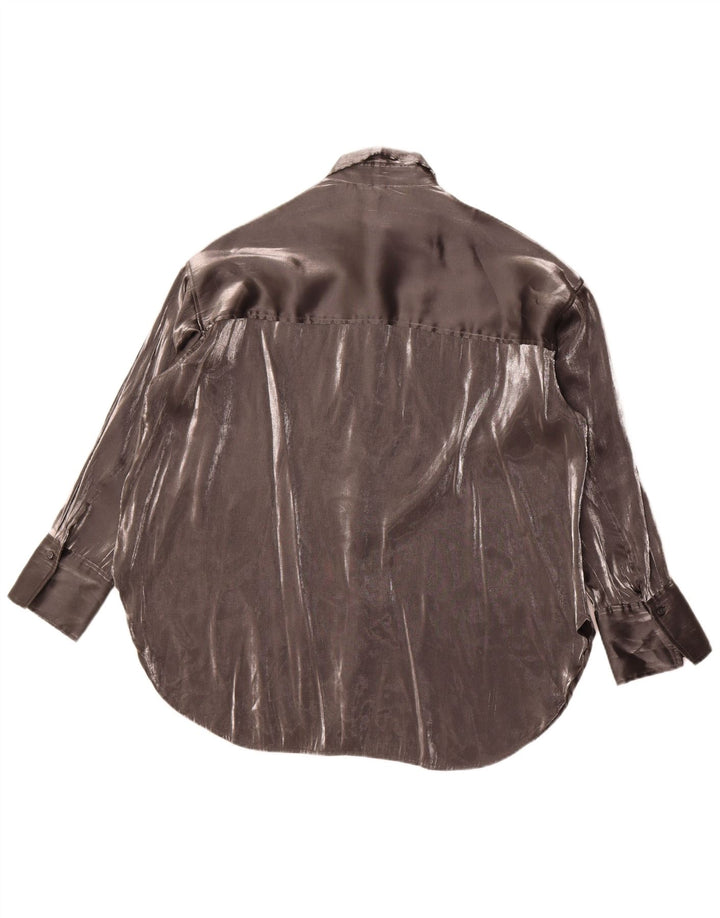 Bluză cămașă vintage pentru femei UK 18 XL gri