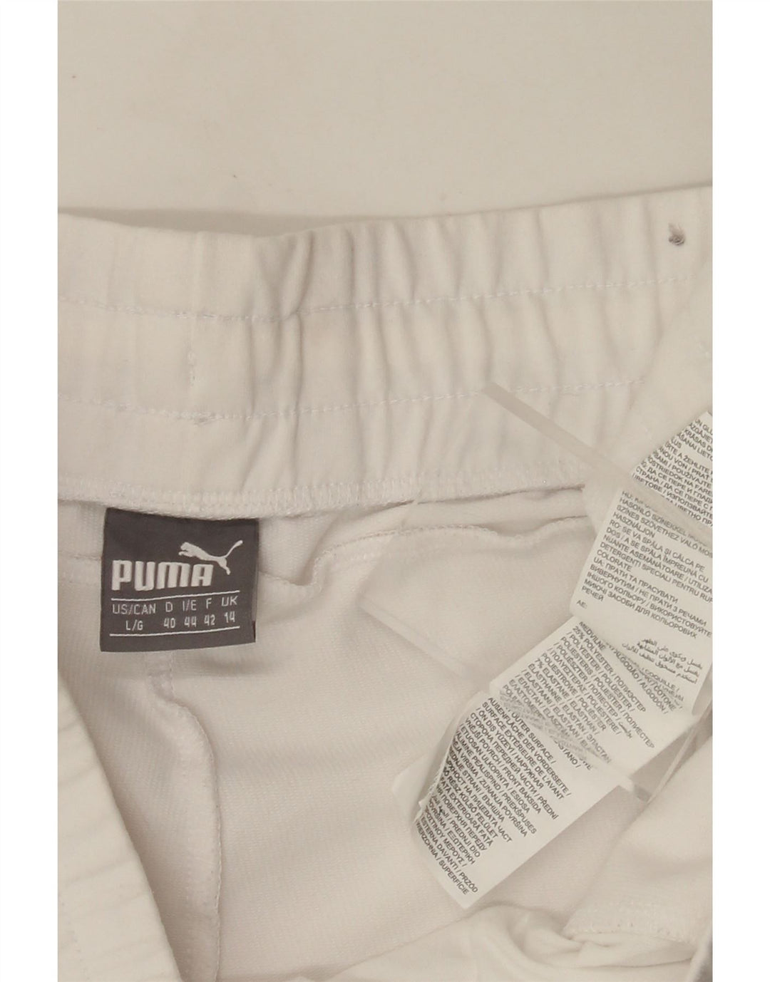 Pantaloni scurti sport grafic PUMA pentru femei UK 14, mari, alb, bumbac