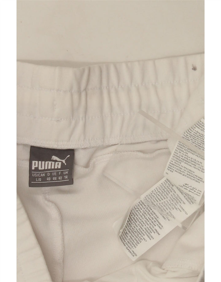 Pantaloni scurti sport grafic PUMA pentru femei UK 14, mari, alb, bumbac