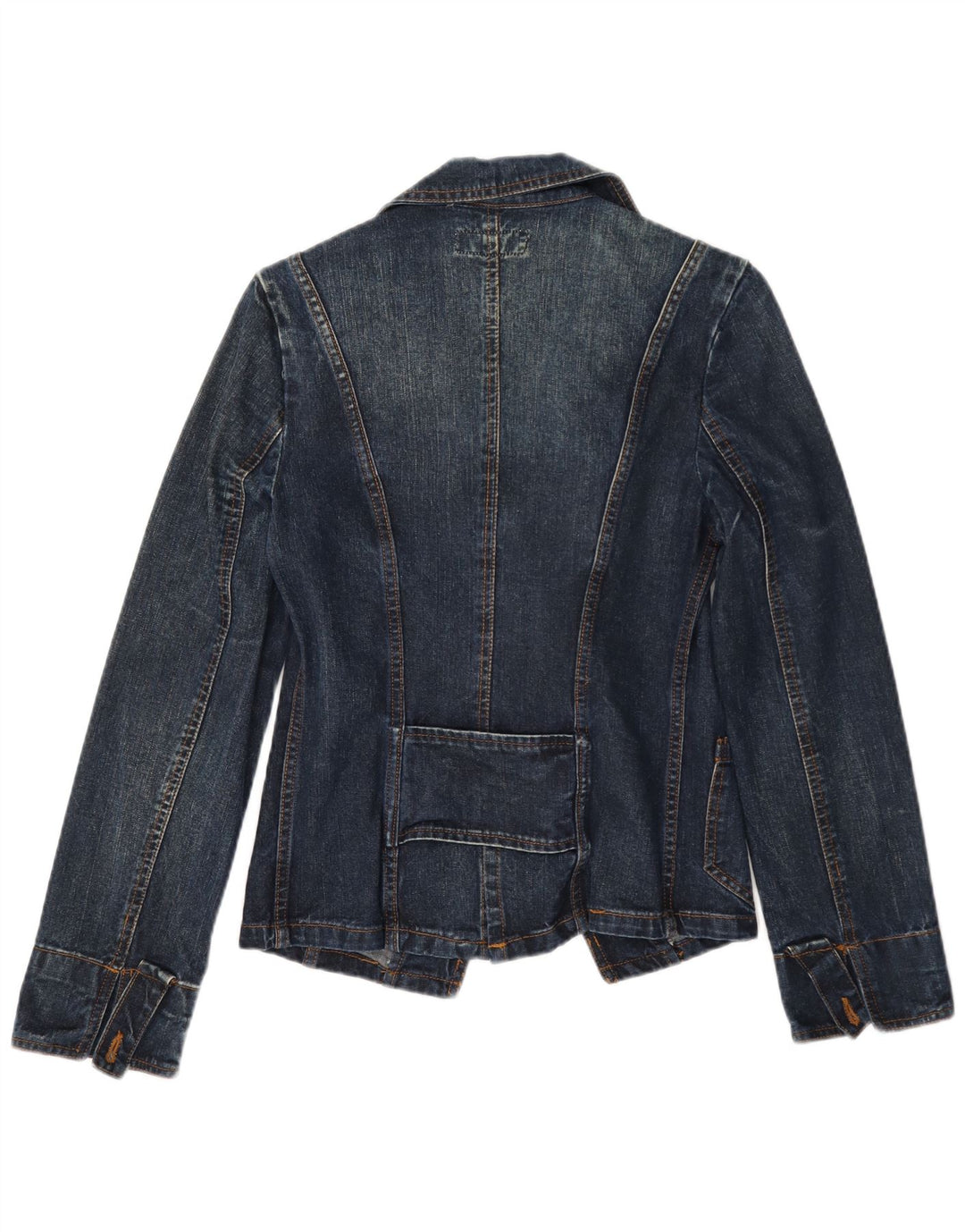Jachetă vintage pentru femei din denim cu 1 nasture, UK 10, albastru mic