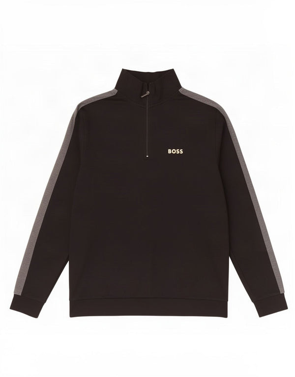 Hanorac pentru bărbați Hugo Boss, cu fermoar, cu gât, XL, bumbac color bloc negru