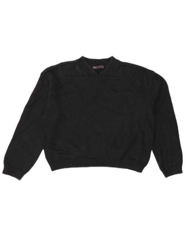 Pulover cu decolteu în V pentru femei Marks & Spencer, UK 14 Medium Negru
