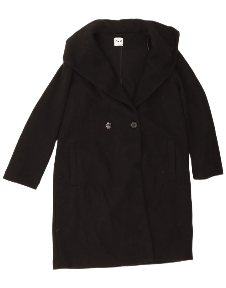 Palton supradimensionat pentru femei Zara UK 10 Poliester negru mic