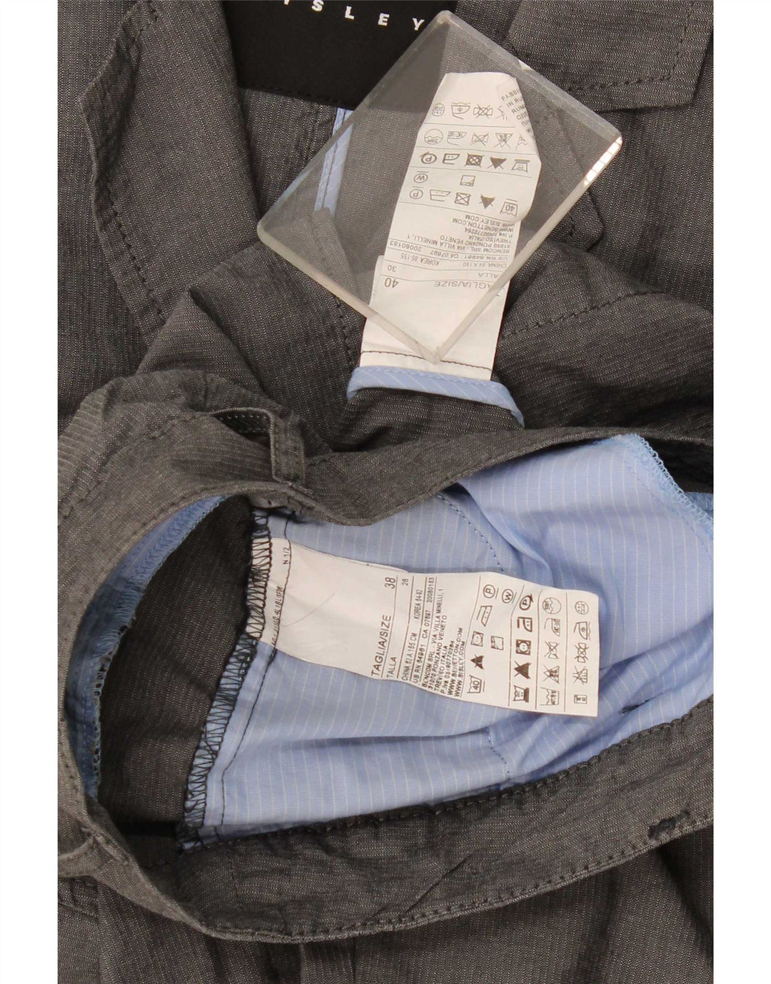 Costum pentru femei Sisley, 3 nasturi, 2 piese IT 40 Small W28 L23 Bumbac gri