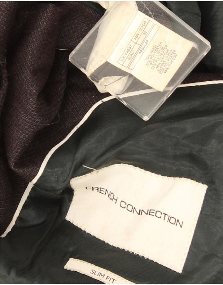 Sacou blazer pentru bărbați French Connection, cu 2 nasturi, UK 42 XL, lână gri, clasică