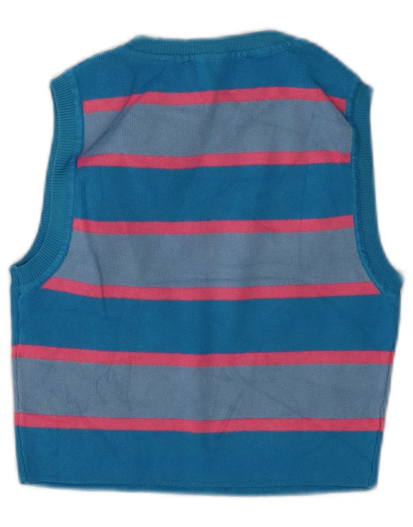 Top cu vestă pentru femei Zara UK 12 Medium Blue Striped Viscose