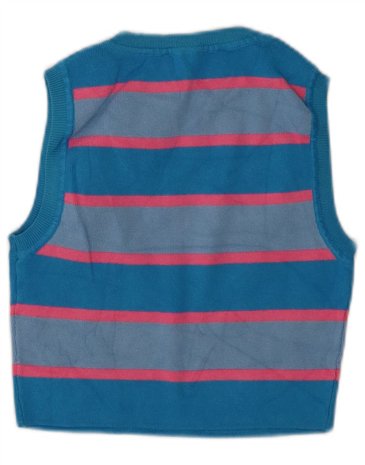 Top cu vestă pentru femei Zara UK 12 Medium Blue Striped Viscose