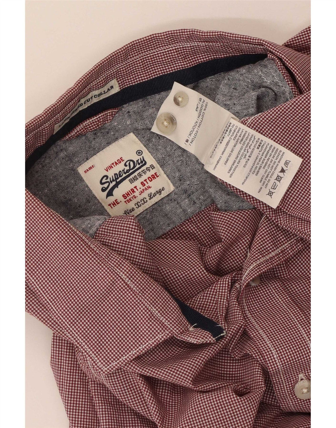 Superdry Cămașă pentru bărbați Medium Red Gingham Bumbac