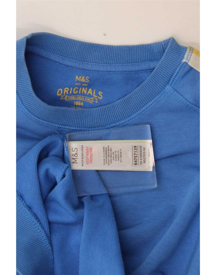 Pulover pentru băieți Marks & Spencer 13-14 ani, albastru, bumbac color bloc