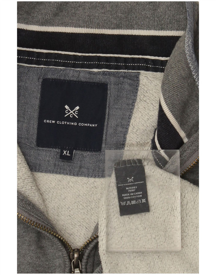 CREW CLOTHING Hanorac cu fermoar pentru bărbați Pulover XL Bumbac gri