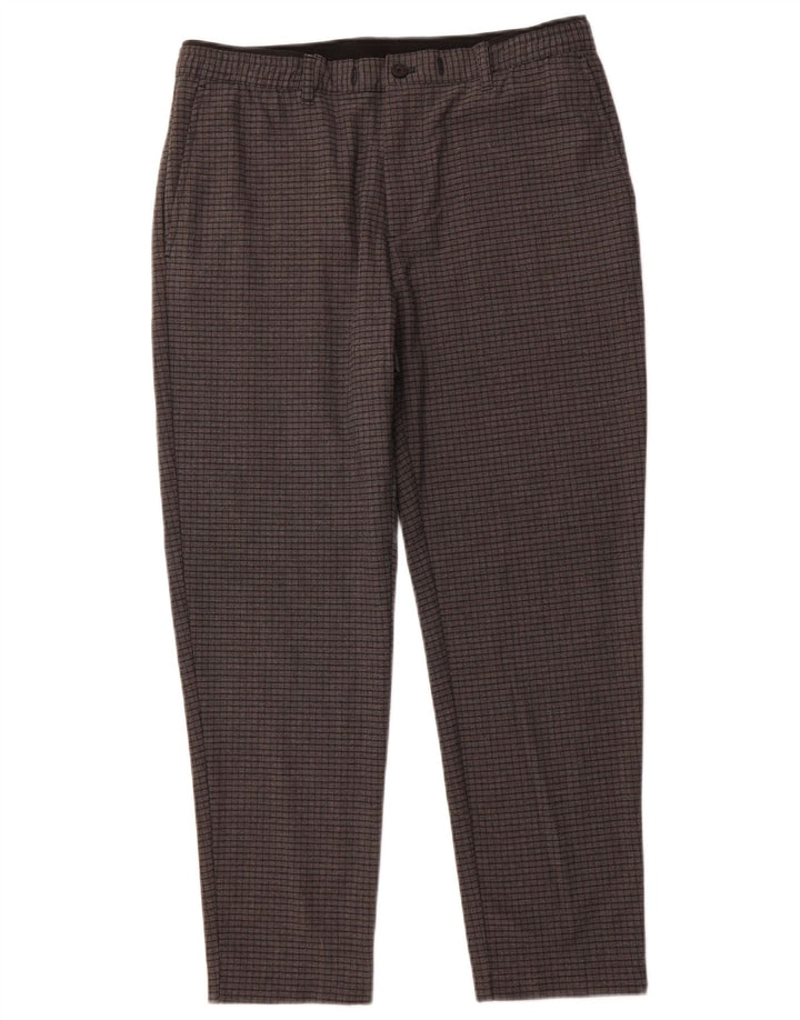 Pantaloni chino conici pentru femei ZARA L34 L27, gri, carouri