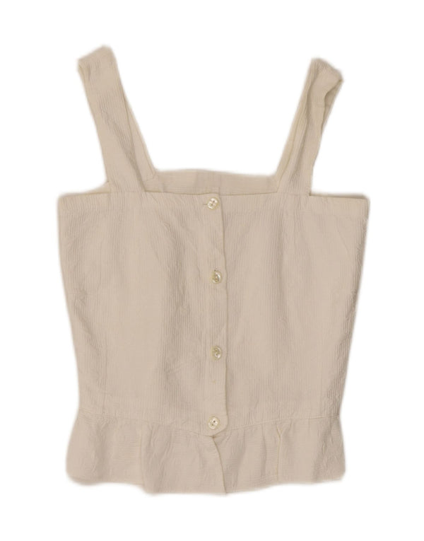 Top corset vintage pentru femei UK 8 Small White